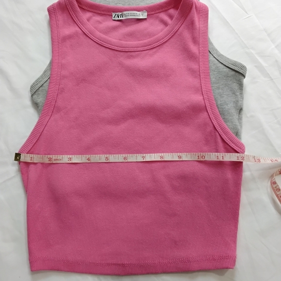 Zara Wome'sPink and Gray Sleeveless Tops Set 2 - Picture 4 of 6